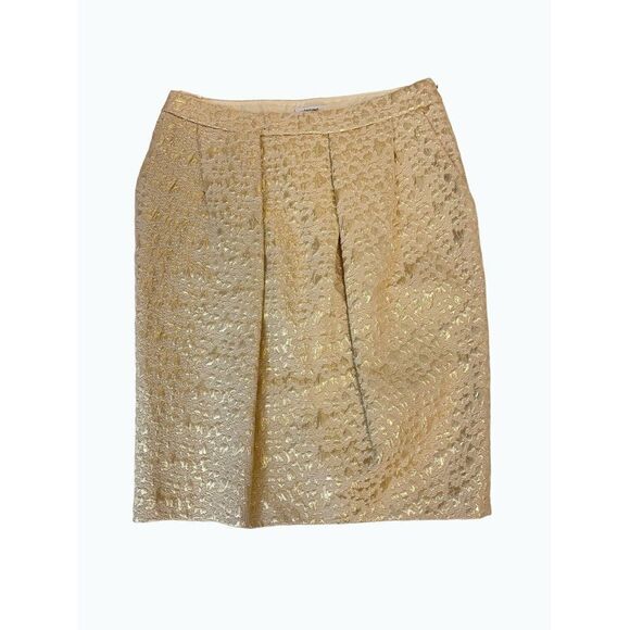 Moschino Designer Gold Metallic Tulip Skirt US 8 Fits 6 - Picture 3 of 5